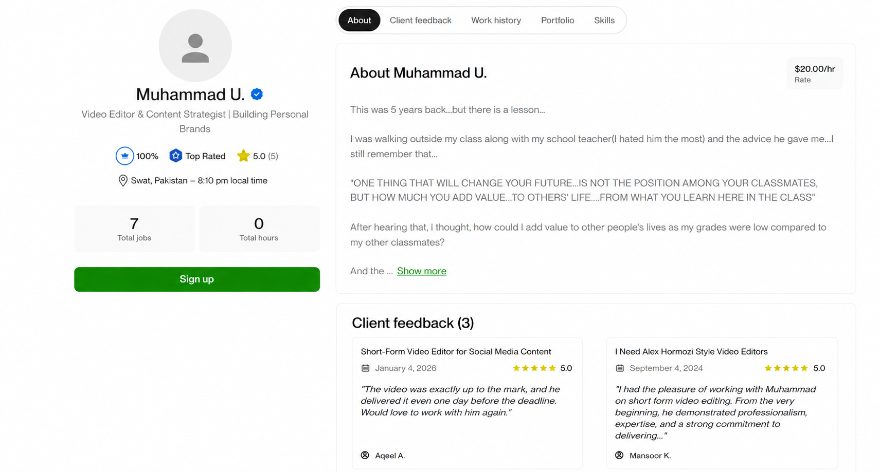 Nexaura Lab Upwork profile preview